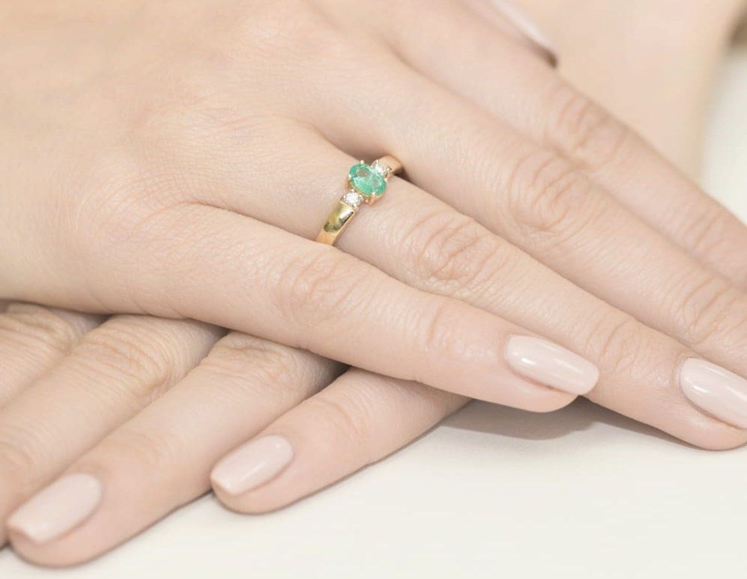 Złoty pierścionek Szmaragd 0,40ct próba 585 W264 rozmiar 18k (2).jpg