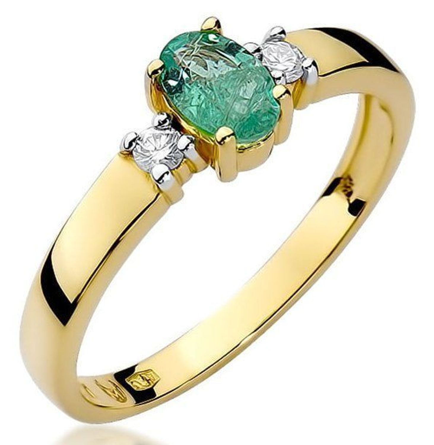Złoty pierścionek Szmaragd 0,40ct próba 585 W264 rozmiar 18k (2).jpg