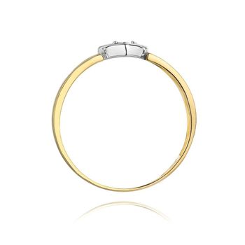 Złoty pierścionek damski 585 Obrączka z sercem z białego złota i Diamentem 0,04 ct 3.jpg