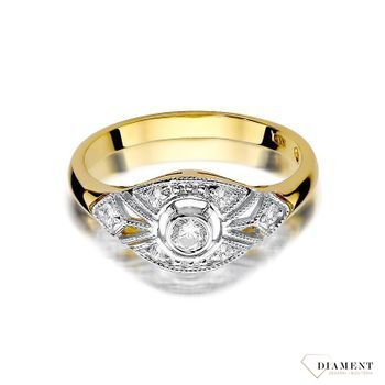 Złoty pierścionek damski 585 Okrągła oprawa centralnego Diamentu 0.19ct DIAPRSW413Z585B0.19  Pierścionek z żółtego 14 karatowego złota z Diamentami, idealny prezent dla każdej kobiety. Możliwość zamówienia Twojego Ro.jpg