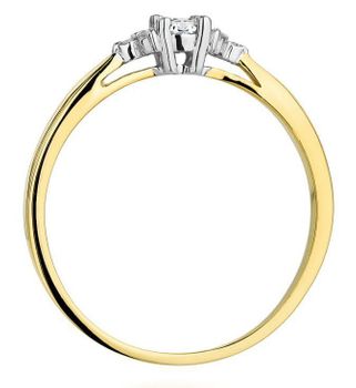 Złoty pierścionek zaręczynowy z diamentami 0,10ct próba 585 W428 rozmiar 7. Ten elegancki pierścionek zaręczynowy wykonany został z najwyższej jakości złota próby 585 (14K). Pierścionek zaręczynowy z diament (2).jpg