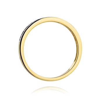 Złoty pierścionek damski 585 Obrączka wysadzana 14 Diamentami 0,20 ct 3.jpg