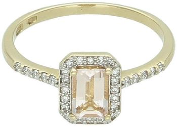 Pierścionek z morganitem i 30 diamentami 0,19 ct (HSI2). Złoto próby 585, romantyczna oprawa. Idealny prezent dla kobiety. Certyfikat autentyczności w zestawie.1.jpg