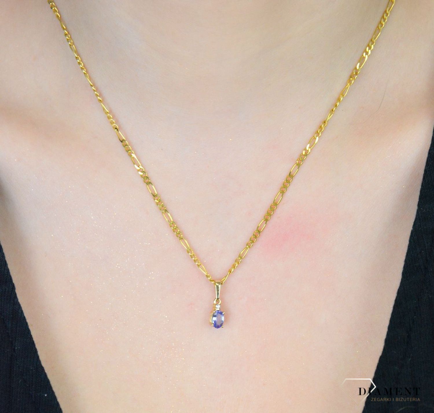 Złota zawieszka 585 DIAMENT Ametyst i Diamenty Złota zawieszka wykonana z próby 585 z Ametystem i  diamentem o wadze 0,145ct, barwie GH i czystości SI. Piękna i elegancka biżuteria. 1.jpg