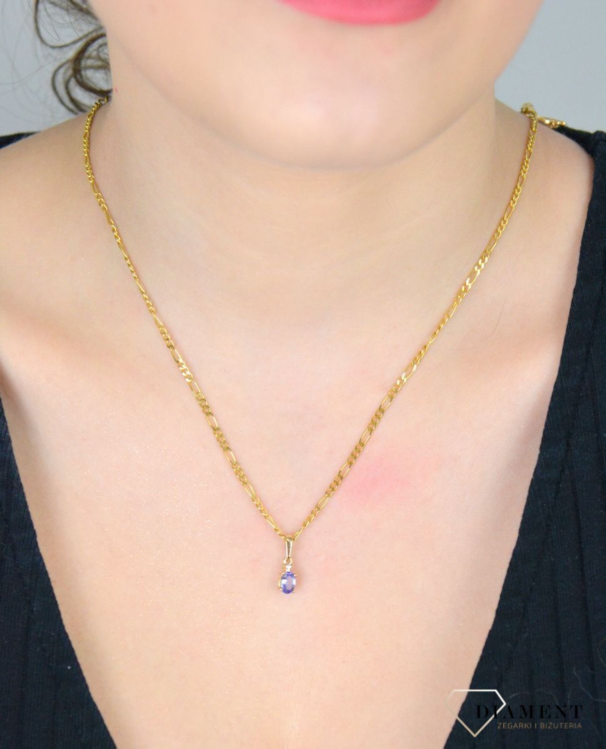 Złota zawieszka 585 DIAMENT Ametyst i Diamenty Złota zawieszka wykonana z próby 585 z Ametystem i  diamentem o wadze 0,145ct, barwie GH i czystości SI. Piękna i elegancka biżuteria. 1.jpg