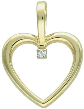 Złota zawieszka serce z diamentem 0,005 ct – próba 585 DIAZAWZ0028.Z3.DIW.01.jpg
