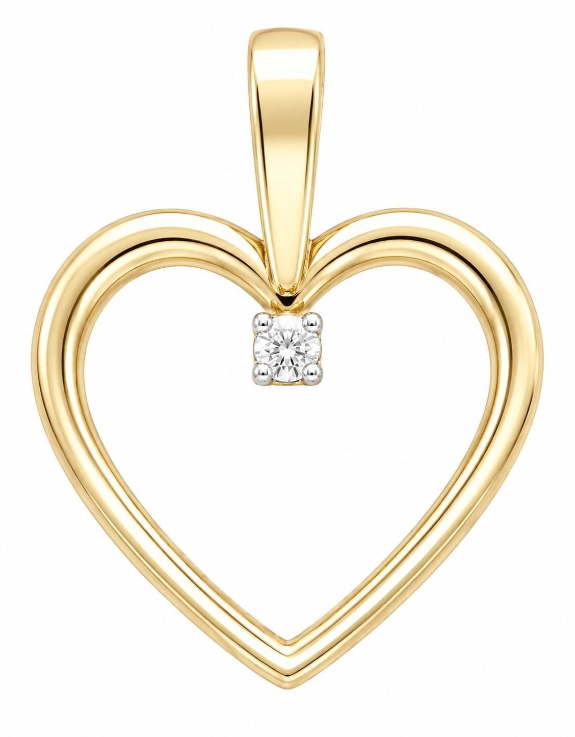 Złota zawieszka damska 585 serce z diamentem 0,005 ct.jpg