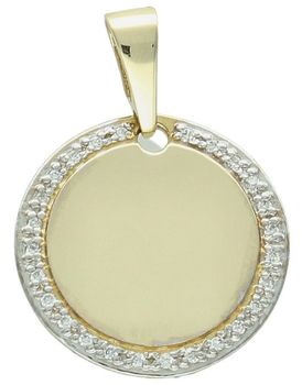 Zawieszka złota damska blaszka z diamentami próba 585 DIAZAWZ505Z585B0.13. Zawieszka z 26 diamentami. Diamenty dla kobiety. Biżuteria na prezent. Biżuteria damska. Złote akcesoria.1.jpg