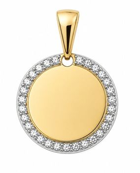 Zawieszka złota damska blaszka z diamentami próba 585 DIAZAWZ505Z585B0.13cz.jpg