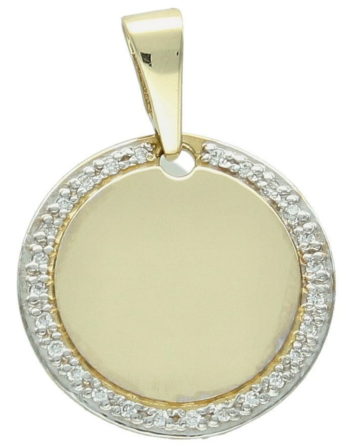 Zawieszka złota damska blaszka z diamentami próba 585 DIAZAWZ505Z585B0.13. Zawieszka z 26 diamentami. Diamenty dla kobiety. Biżuteria na prezent. Biżuteria damska. Złote akcesoria.1.jpg