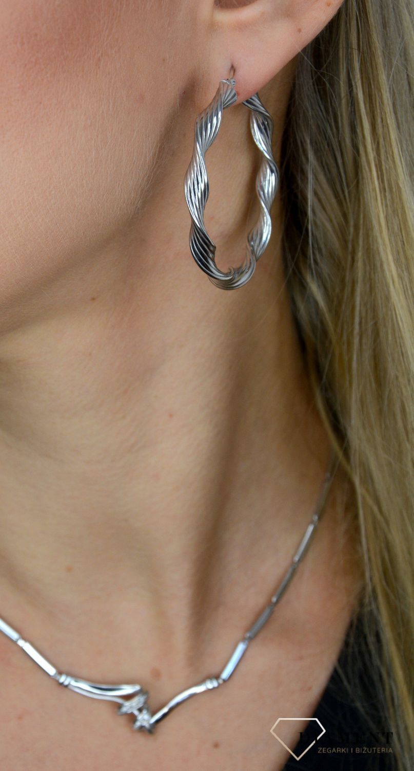 Złoty naszyjnik DIAMENT 585 Białe złoto z cyrkoniami DIS-NSZ-1368-585.jpg