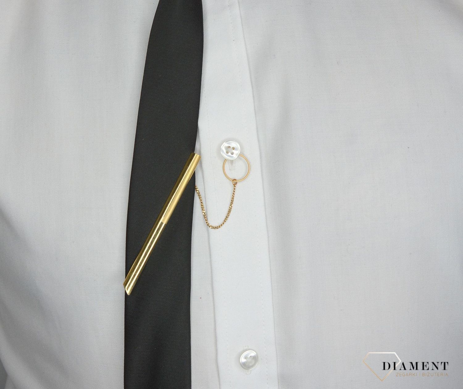 Złota spinka do krawata próba 585 gładka DLA-SPI-2519-K-585.jpg