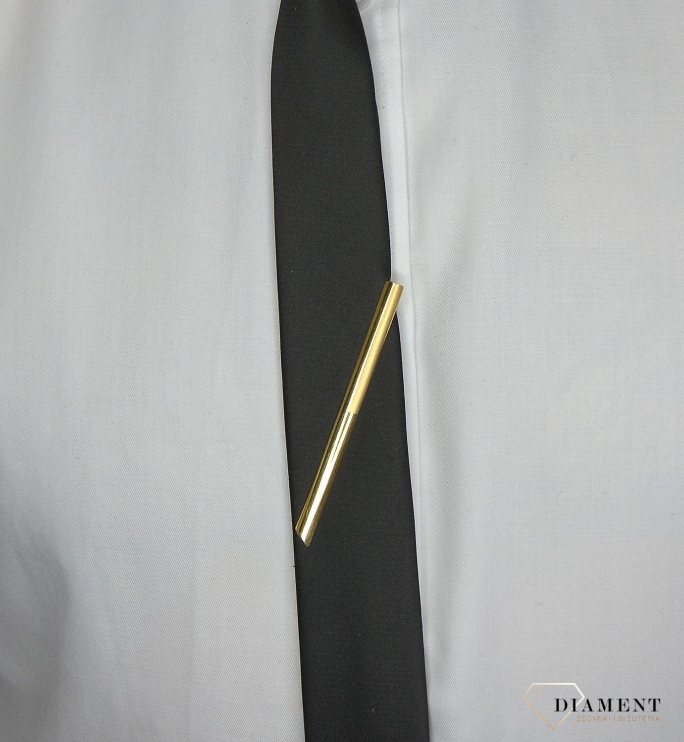 Złota spinka do krawata próba 585 gładka DLA-SPI-2519-K-585.jpg