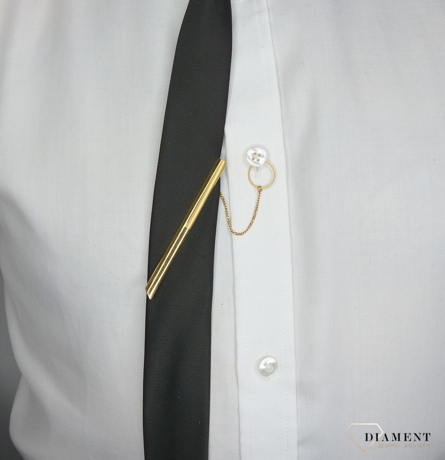 Złota spinka do krawata próba 585 gładka DLA-SPI-2519-K-585.jpg