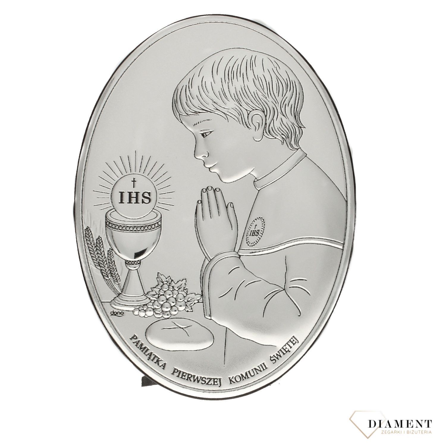 Obrazek srebrny I Komunia Święta chłopiec - grawer (2).jpg