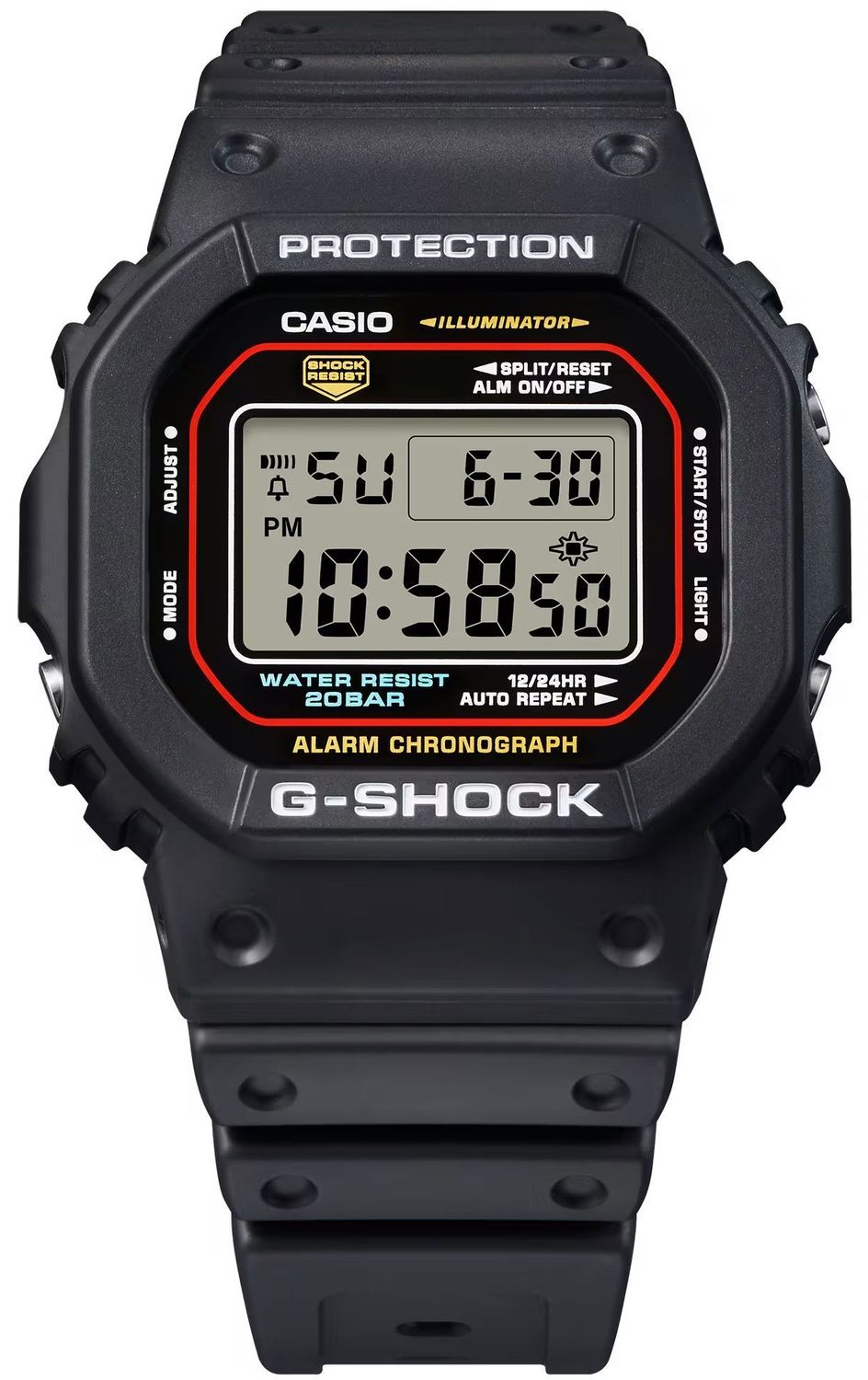 Zegarek G-SHOCK Casio 5600 SERIES męski to wielofunkcyjny model zegarka z linii G-shock z charakterystycznym wyświetlaczem LCD. Czarna kolorystyka zegarka wpisuje się w najnowsze trendy modowe1.jpg