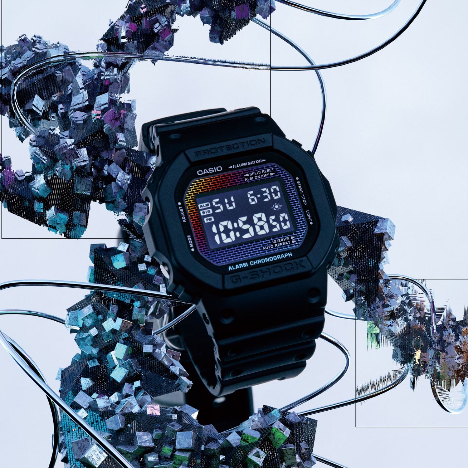 Zegarek Casio G-Shock DW-5600RW-1ER Another brick in the wall. G-shock rainbow.  Zegarek męski CASIO G-Shock wstrząsoodporny. Zegarek męski na prezent. Zegarek do nurkowania. Wytrzymały zegarek męski..jpg