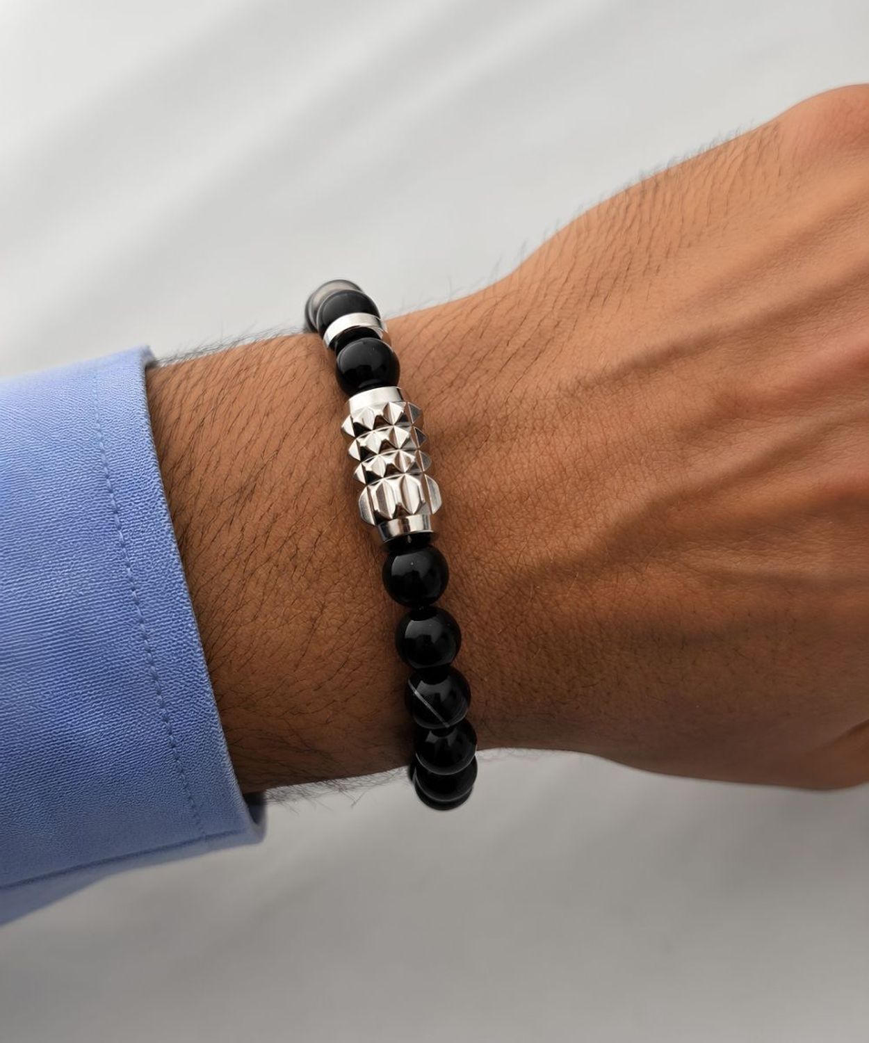 Bransoletka męska Diesel Beads DX0847040 Czarny agat BLACK.jpg