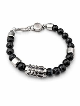 Bransoletka męska Diesel Beads DX0847040 Czarny agat BLACK.jpg