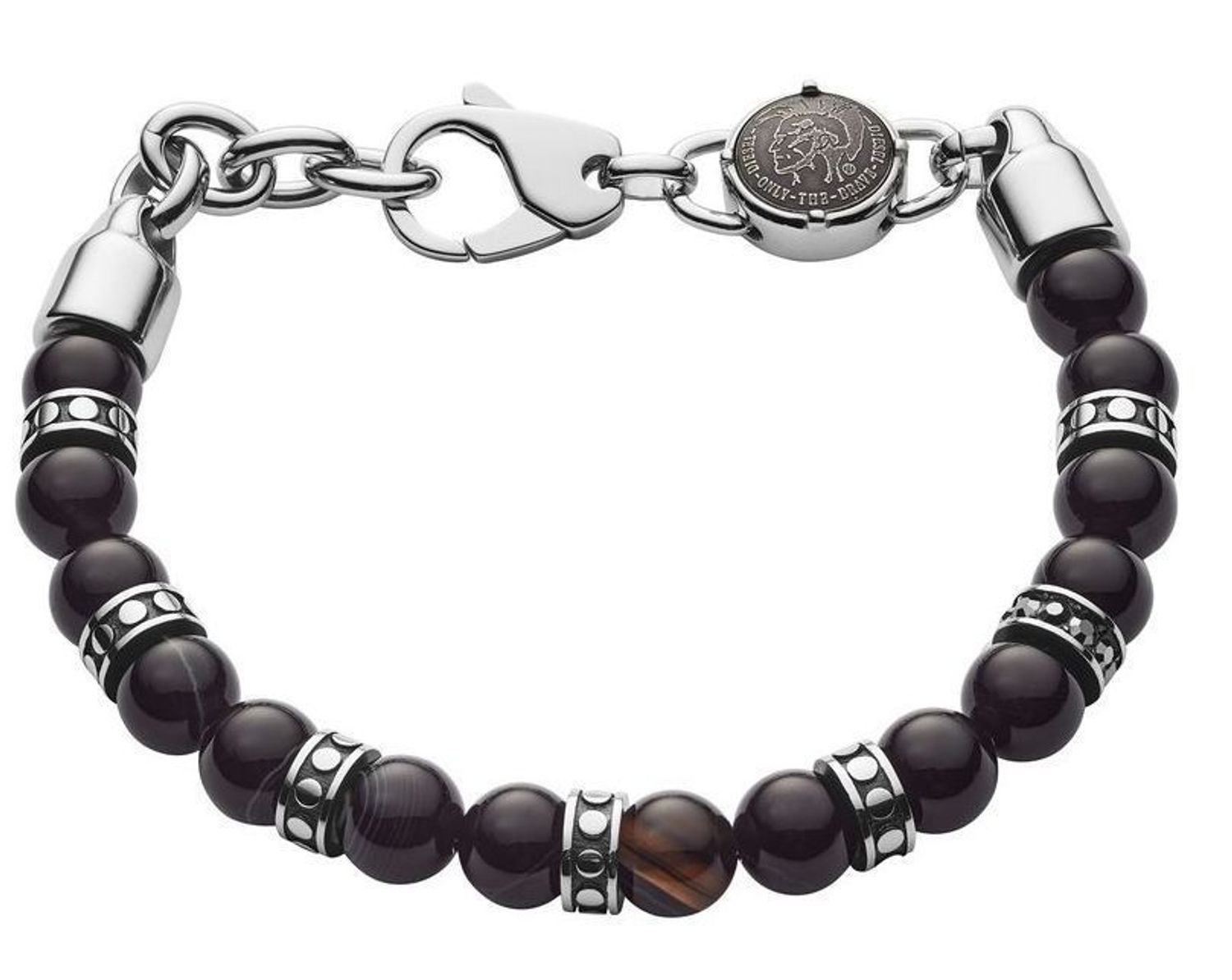 Biżuteria Diesel bransoletka męska z kamieni DX1163040. Męska bransoletka z kamieni. Męska bransoletka stalowa. Bransoletka męska Diesel. Bransoletka Diesel z czarnych kamieni idealna na prezent (1).jpg