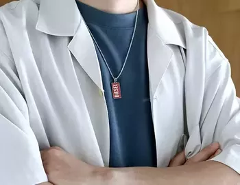 Męski naszyjnik Diesel DX1368040 typu dogtag ze stali szlachetnej..webp