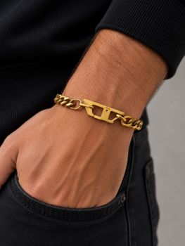 Bransoletka męska Diesel D Logo Chain DX1511710 złota stal 20 cm fashion.jpg