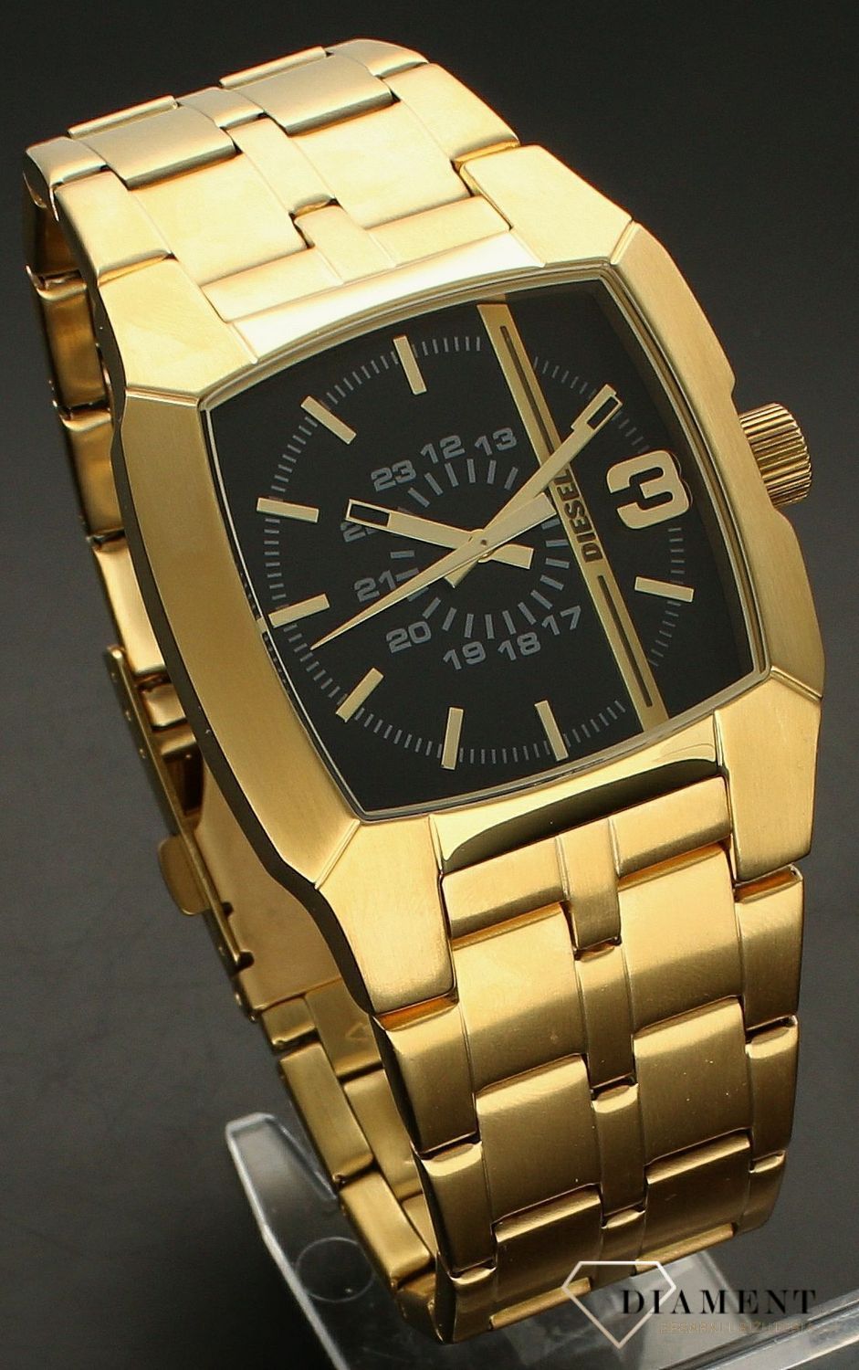 Zegarek męski Diesel CLIFFHANGER na złotej bransolecie DZ2151.jpg