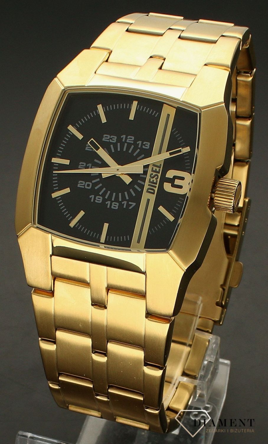 Zegarek męski Diesel CLIFFHANGER na złotej bransolecie DZ2151.jpg