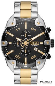 1 Zegarek męski Diesel Spiked Chronograph na bransolecie DZ4625. Męski zegarek nowoczesny. Zegarek męski Diesel. Zegarek męski z chronografem. Zegarek męski Diesel idealny dla mężczyzny na prezent. Zegarek męski srebrno złoty..jpg