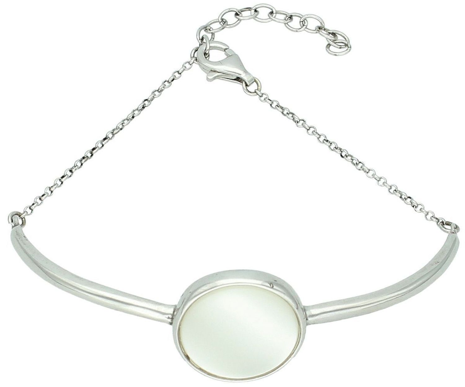 Bransoletka srebrna 925 DZB393MPBR półsztywna z masą perłową, długość 17+2 cm, waga 5,00 g. Subtelna, elegancka biżuteria damska z klasą – idealna na prezent.1021,06,25_104021,06,25.jpg