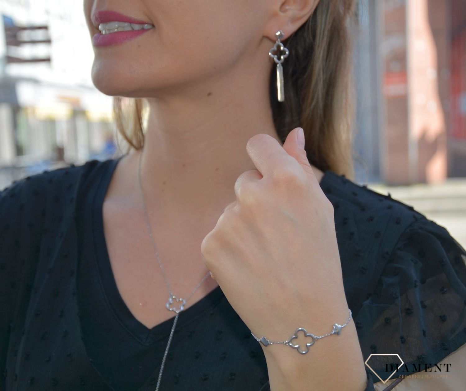 Kolczyki srebrne rodowane z koniczyną DZK361MRCR z kolekcji MAROCCOcc.jpg