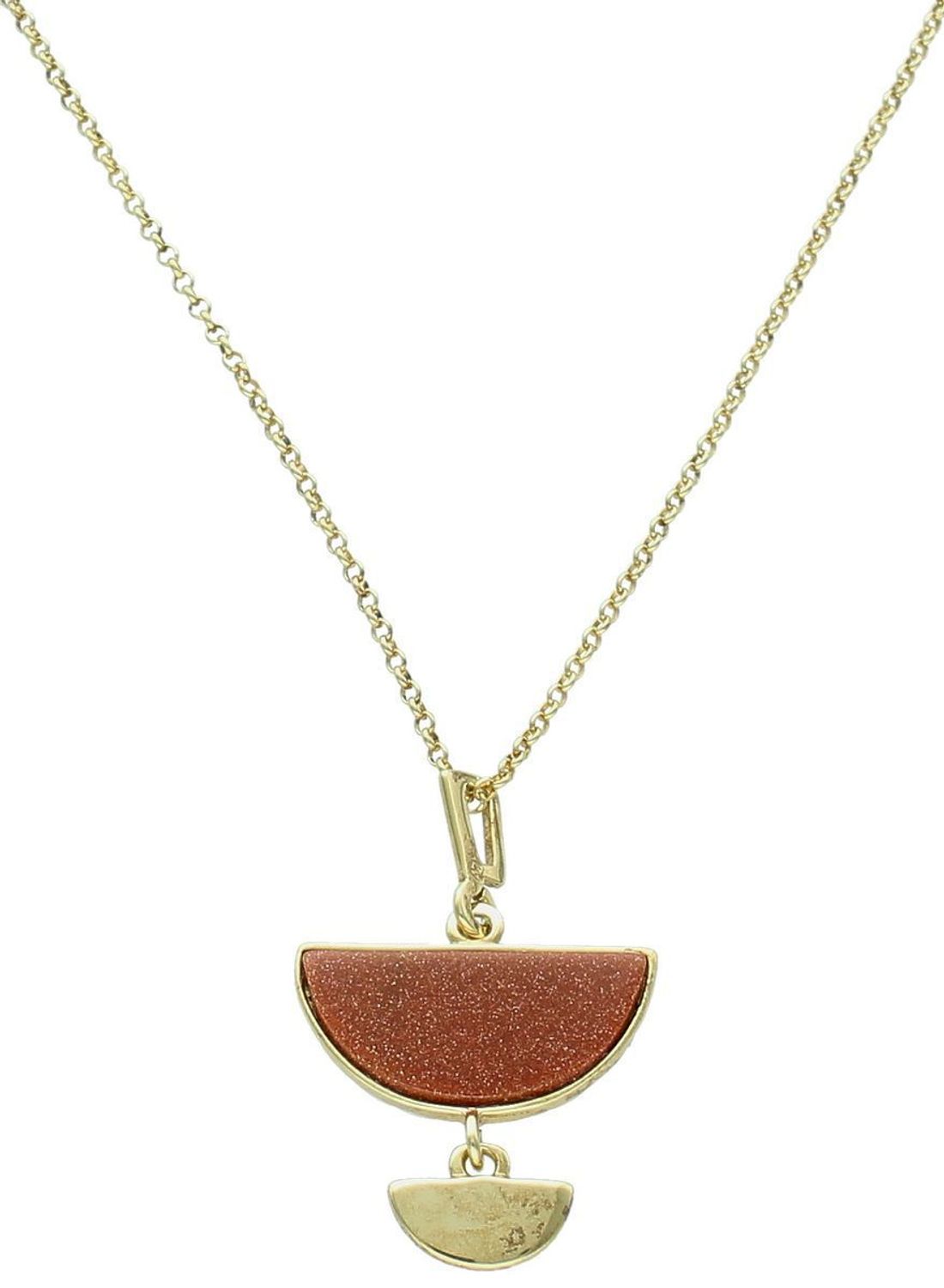 Pozłacany naszyjnik damski srebro 925 z geometryczną zawieszką i piaskiem pustyni. Długość 45 + 3 cm, zapięcie na karabińczyk. Elegancja i nowoczesność w jednym.1.jpg