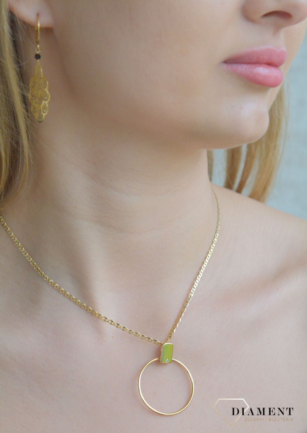 Srebrna zawieszka damska 925 klasyczne kółeczko w pozłoceniu DZW130Z. Srebrna zawieszka damska. Zawieszka srebrna damska do łańcuszka. Srebrny wisiorek damski. Zawieszka srebrna idealna na prezent..jpg