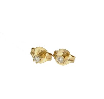 Kolczyki złote damskie 585 wkrętki z diamentami E279306. Kolczyki złote damskie 585 wkrętki z diamentami . Przepiękne kolczyki złote z diamentami z zapięciem typu sztyft wykonane zostały z 14- karatowego złota próby 585..jpg