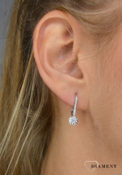 Kolczyki złote DIAMENT białe złoto, diamenty E38964W. Złote kolczyki wykonane z najwyższej jakości złota próby 585.  (3).JPG