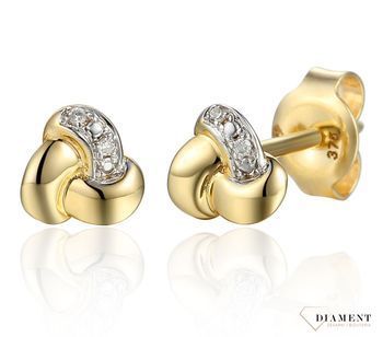 Kolczyki złote DIAMENT 'Splot' diamenty 0,01 ct 0660073480. kolczyki z diamentami E6598YS 65984E004-G1Q2.jpg