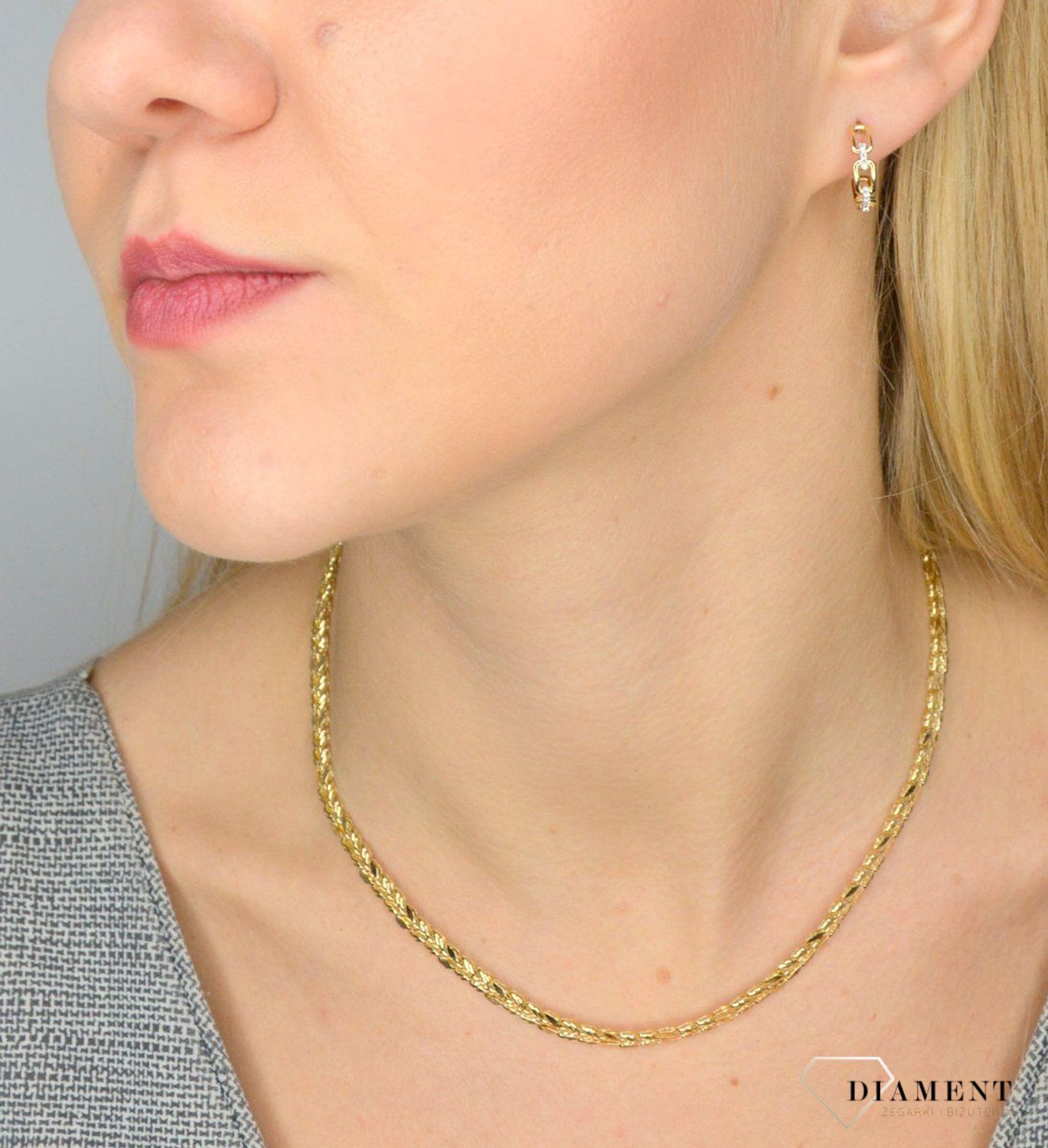 Kolczyki złote DIAMENT koła, diamenty 0,09ct E79466YS.webp