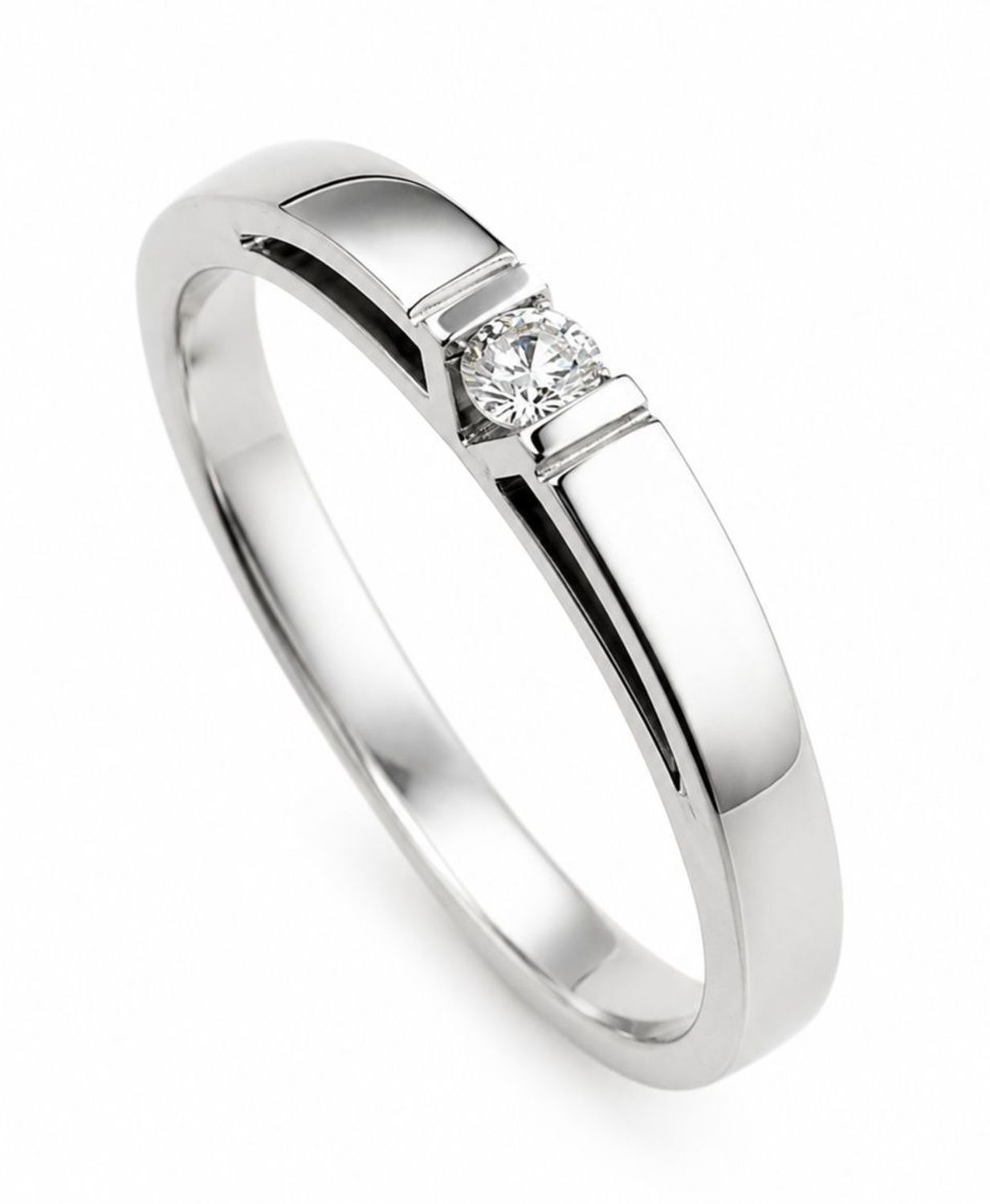 Luksusowy złoty pierścionek zaręczynowy 585 z diamentem 0,12 ct – „Magiczna chwila” EA508266, białe.jpg