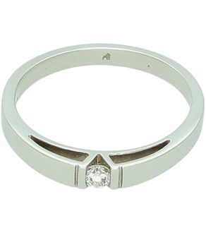 Złoty pierścionek zaręczynowy z diamentem 0,12 ct „Magiczna chwila” - białe złoto, rozmiar 18.jpg