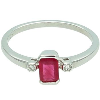 Złoty pierścionek 585 z rubinem i diamentami – rozmiar 16, białe złoto.jpg