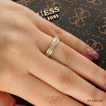 Złoty pierścionek z Diamentami  ozdobiona obrączka  585 DIAMENT EA550593 (1).jpg