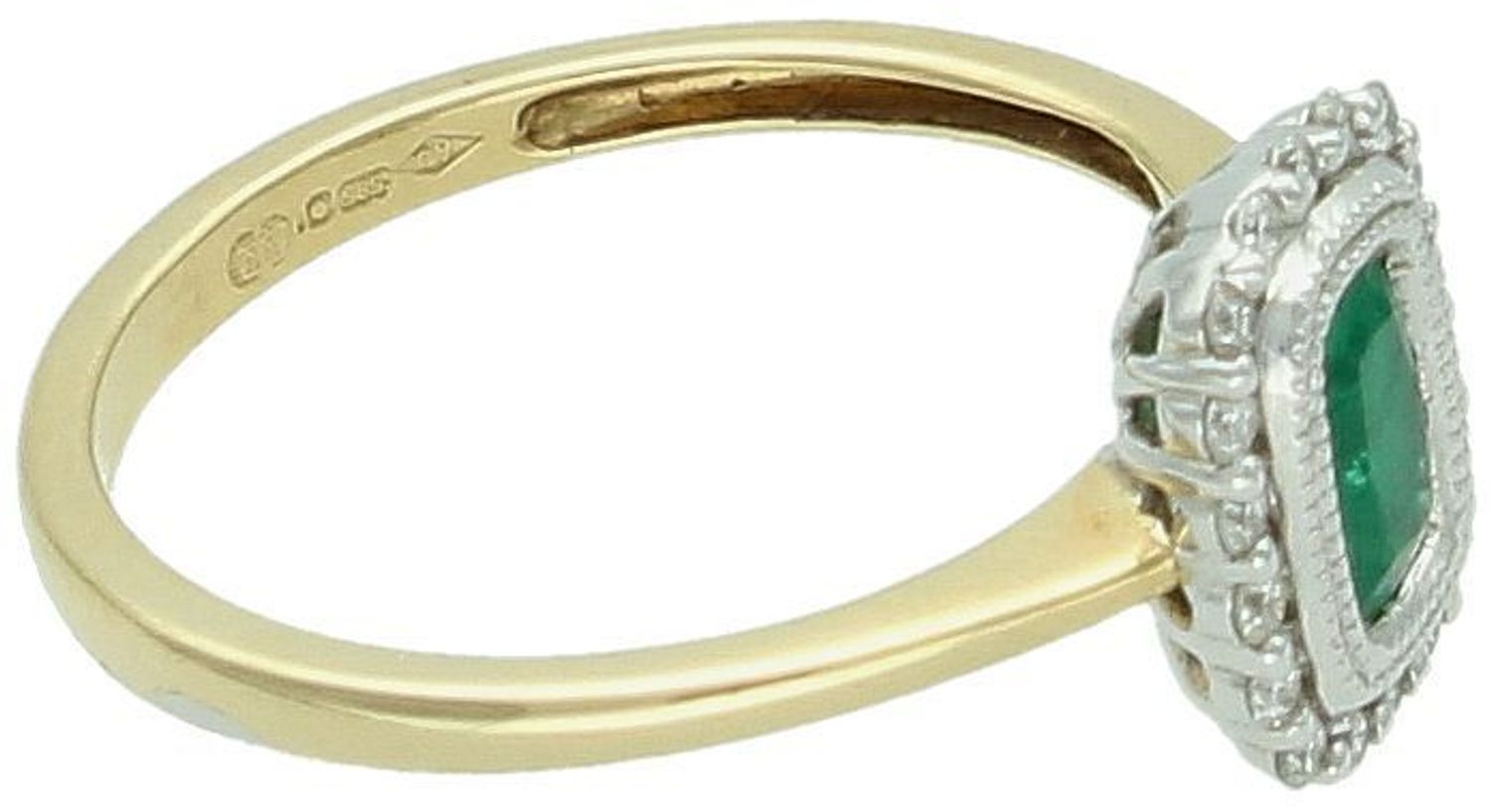 Złoty pierścionek z szmaragdem i diamentami – rozmiar 14  EA555890.jpg