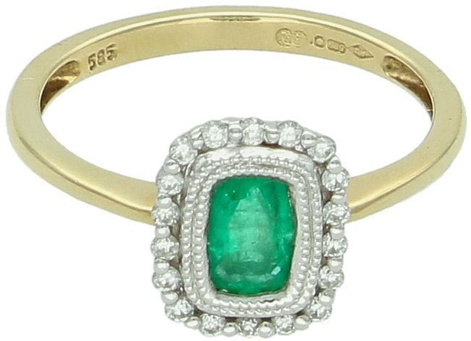 Złoty pierścionek z szmaragdem i diamentami – rozmiar 14  EA555890.jpg