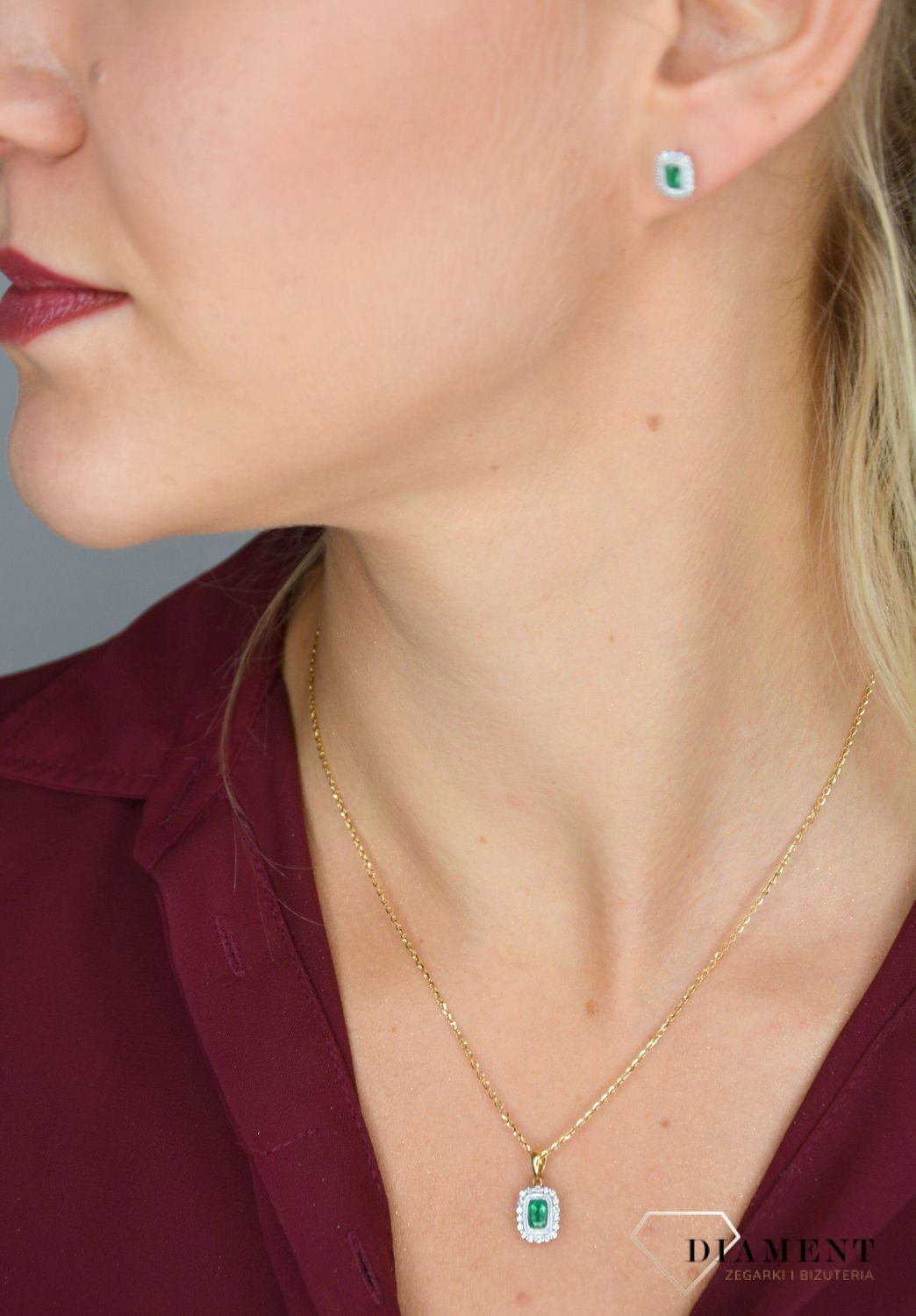 Kolczyki złote z brylantem EA555891 złote kolczyki kolczyki z brylantem. Kolczyki z kamieniem naturalnymz.jpg