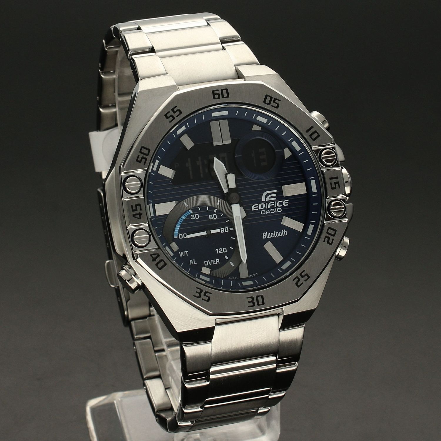 Zegarek męski Casio Edifice Smartwatch z niebieską tarczą na bransolecie 📲z funkcją bluetooth ECB-10D-2A.jpg