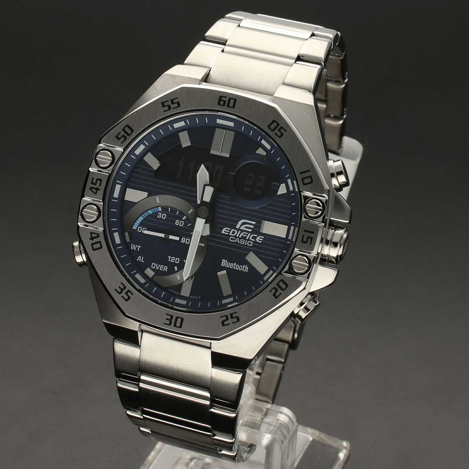 Zegarek męski Casio Edifice Smartwatch z niebieską tarczą na bransolecie 📲z funkcją bluetooth ECB-10D-2A.jpg