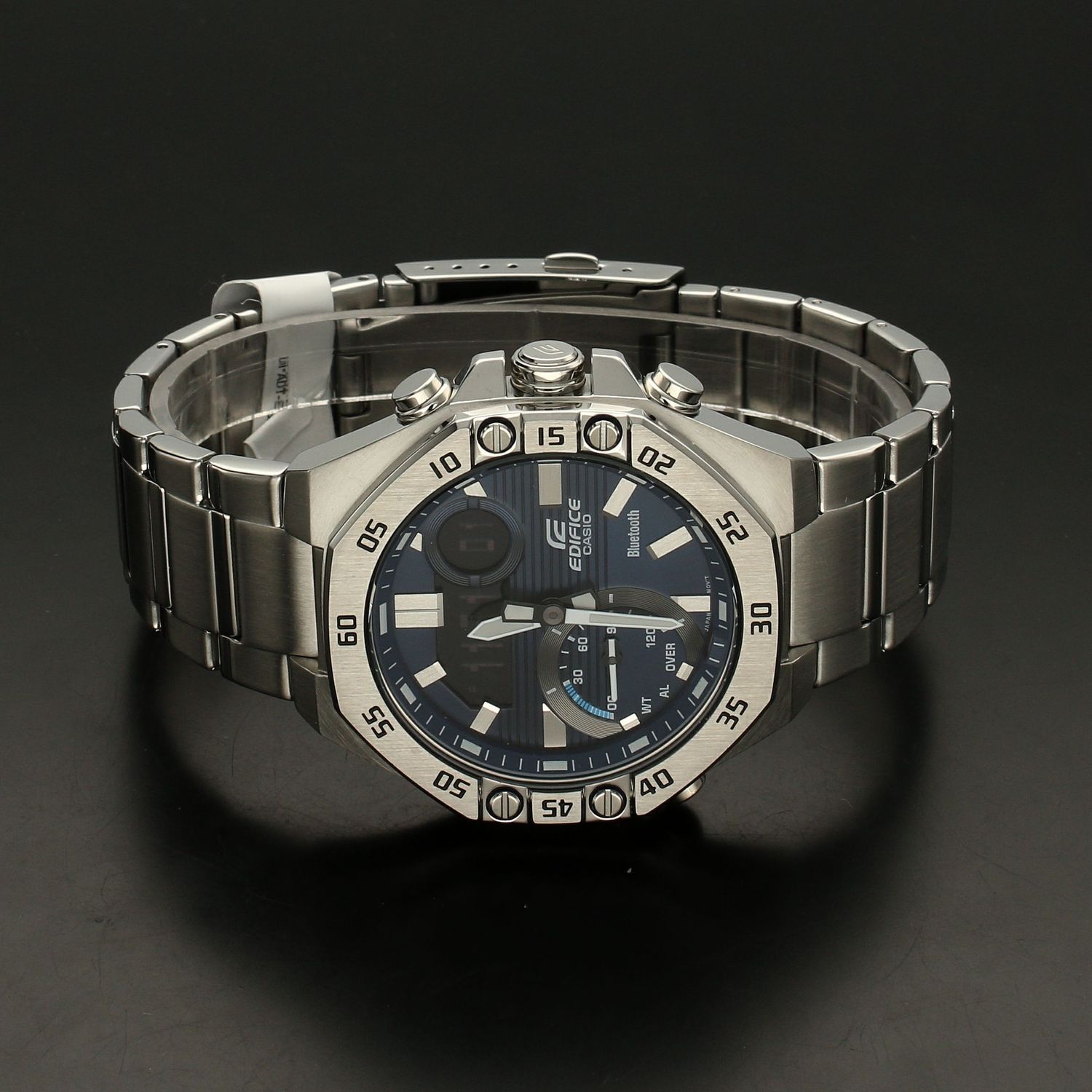 Zegarek męski Casio Edifice Smartwatch z niebieską tarczą na bransolecie 📲z funkcją bluetooth ECB-10D-2A.jpg