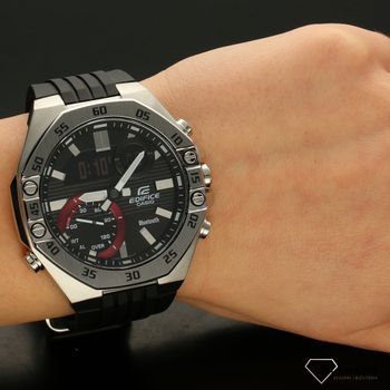 Zegarek męski Casio Edifice Smartwatch 📲z funkcją bluetooth na czarnym, gumowym pasku. Zegarek do pływania⌚ (1).jpg
