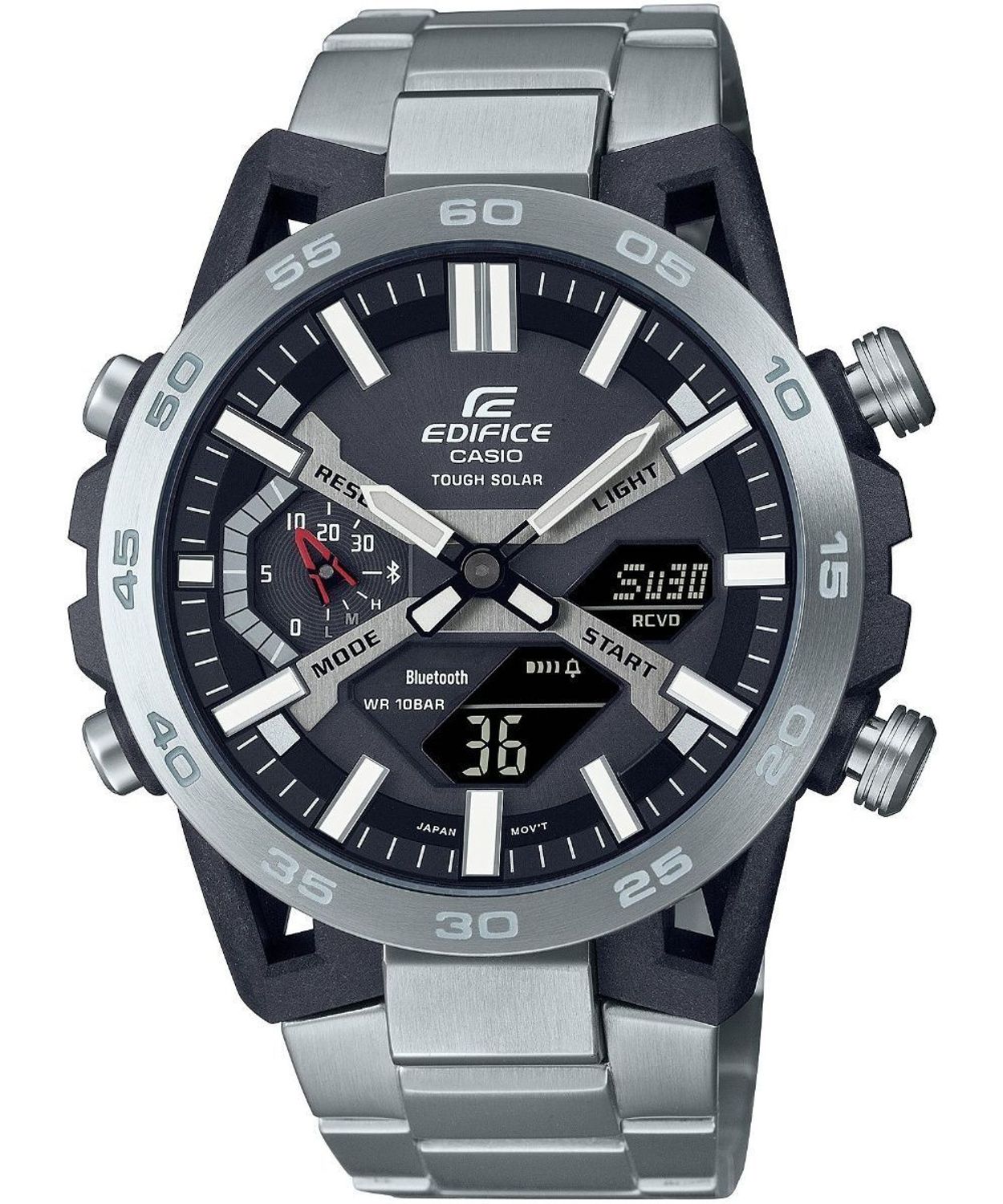 Casio Edifice ECB-2000D-1AEF - zegarek solarny Bluetooth stalowy 100M stal.jpg