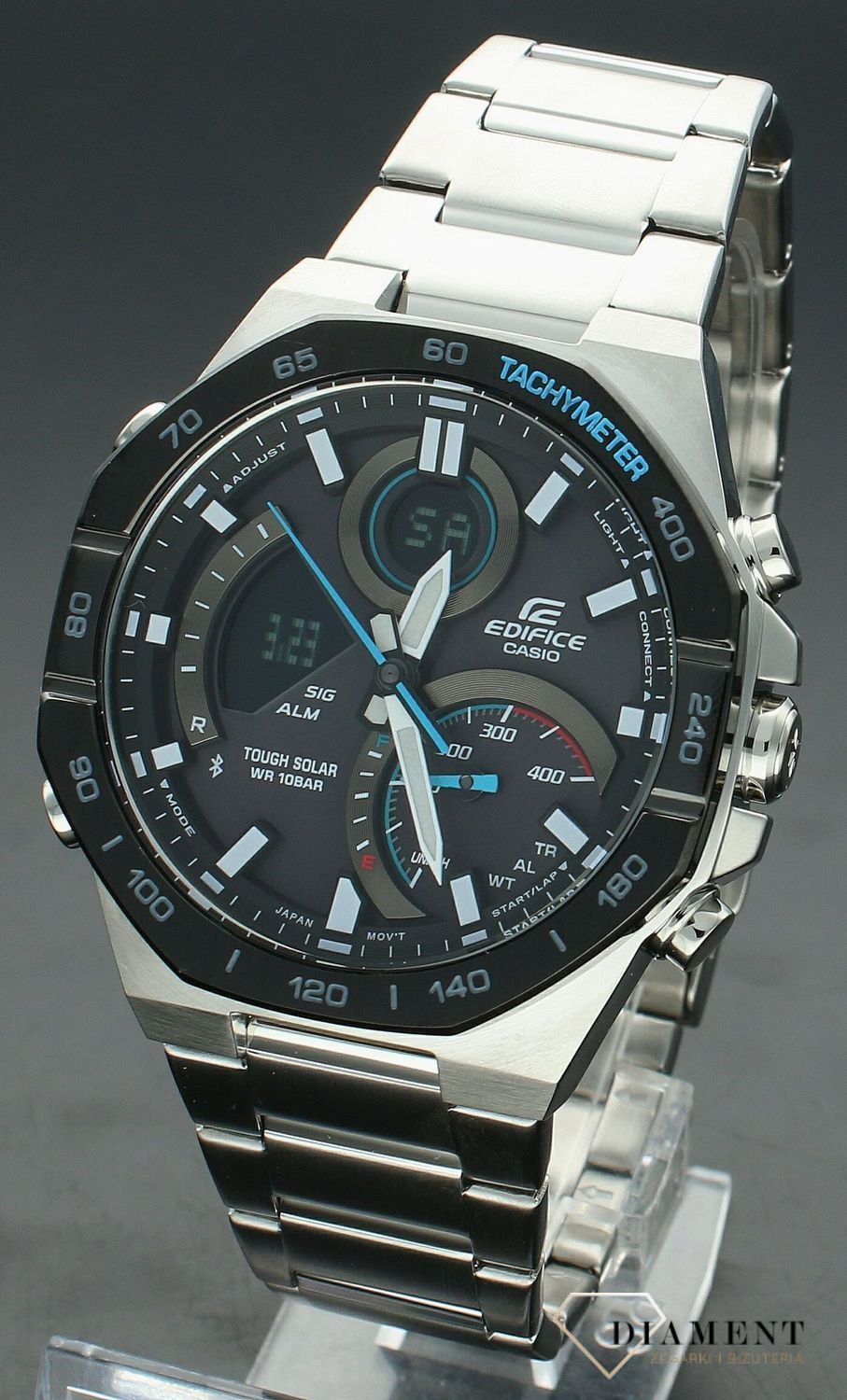 Zegarek męski Casio Edifice Racing Multicolor Solar ECB-950DB-1AEF. Zegarek solarny. Zegarek łączący się z telefonem. Zegarek Edifice Casio na prezent. Zegarek na bransolecie dla mężczyzny..jpg
